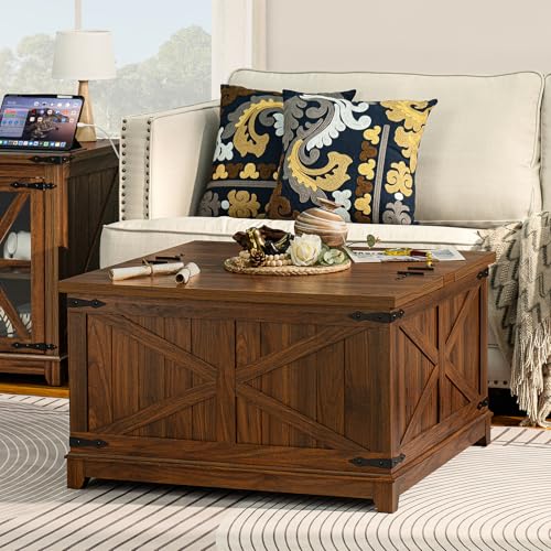 Farmhouse Coffee Table Set of 3, Furniture Set, Coffee Table with Hidden Storage Organizer and Nightsand 3-piece set, Large Country Natural Center Table Set for Living Room,Office, Home