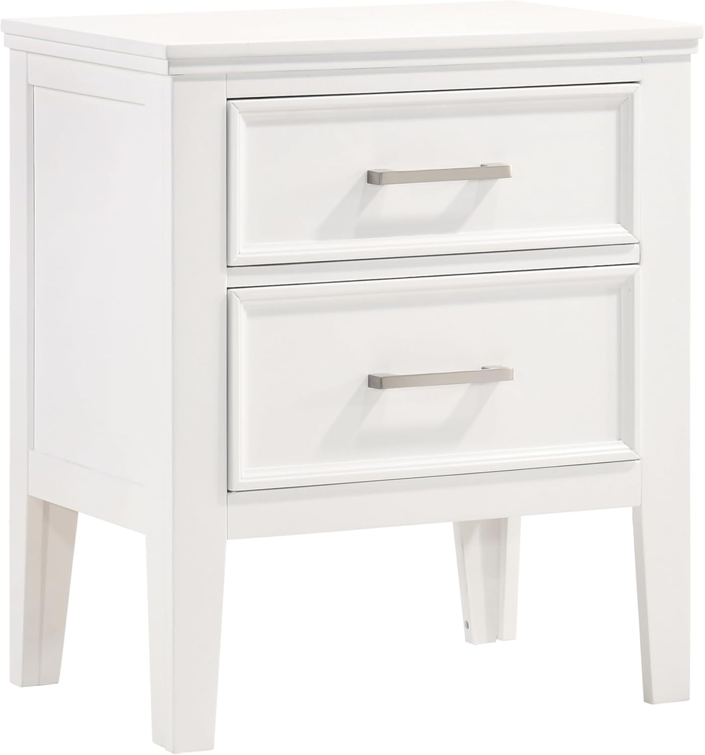 New Classic Furniture Andover Wood 2-Drawer Nightstand, White
