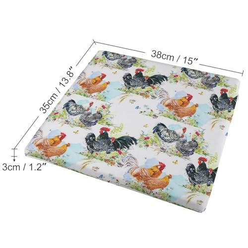 Square Floor Cushions Chair Pad Flexible Seating Pink Cute Dinosaurs for in-Home Distance Learning, Office, Garden, Car