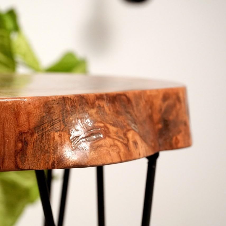 Custom Walnut Live Edge Coffee Table, Solid Wood Table, Round Coffee Table, Wooden Side Table, Rustic Furniture, Unique Mid Century Modern (24