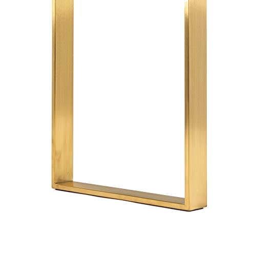 Uptown Club David Modern Tempered Glass Top and Sturdy Metal Frame, Elegant Accent Piece, Ideal Contemporary Home Décor, 47-Inch Console Table, Gold 47-Inch Console Table