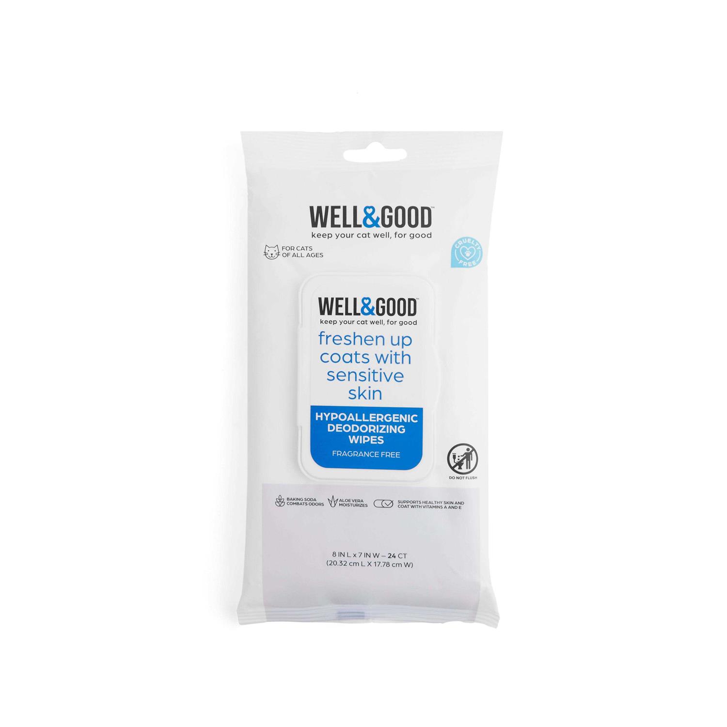 Well & Good Unscented Hypoallergenic Cat Wipes - Pet Supplies online store