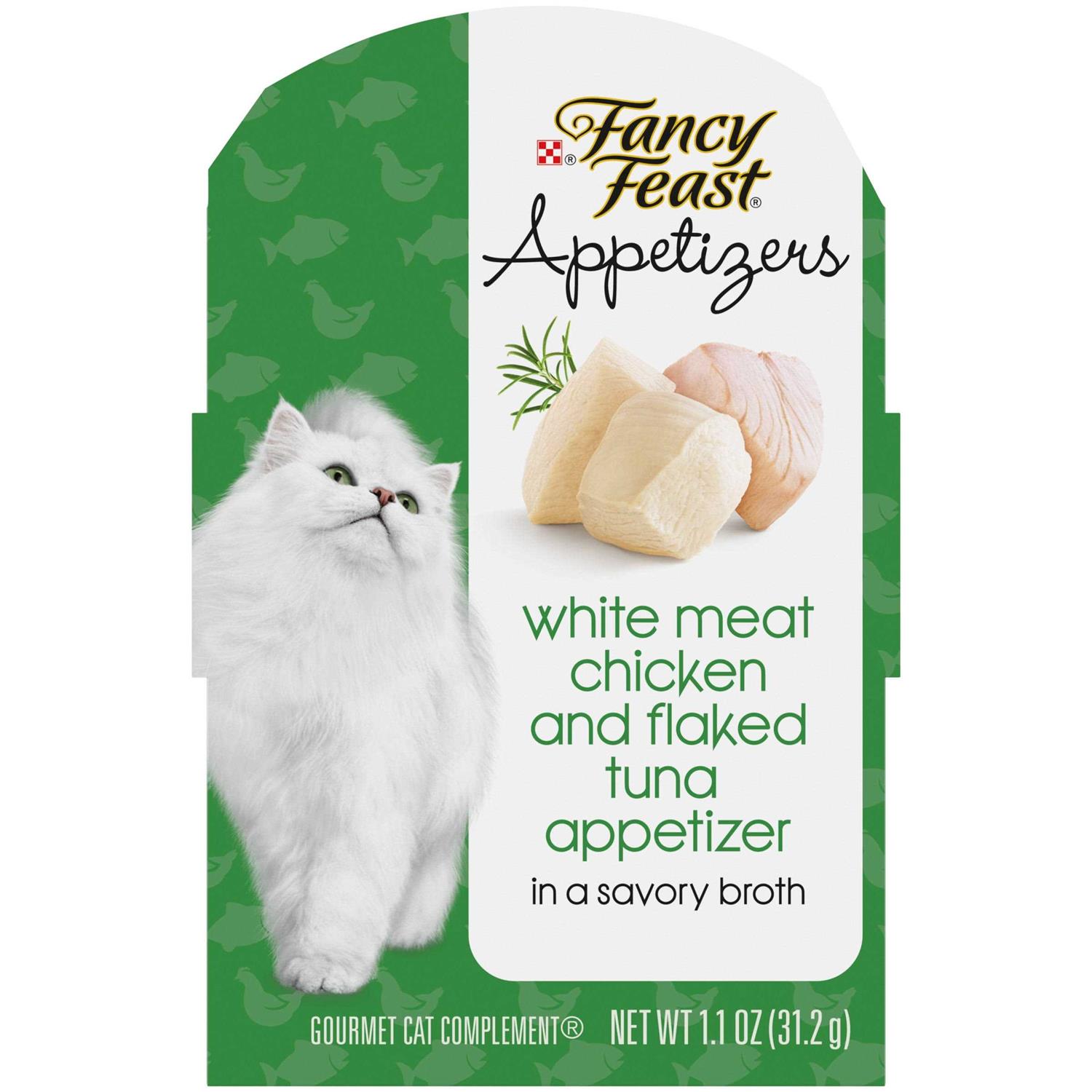 Fancy Feast Appetizers Grain-Free White Meat Chicken & Flaked Tuna Appetizer in Savory Broth Wet Cat Food - Pet Supplies online store