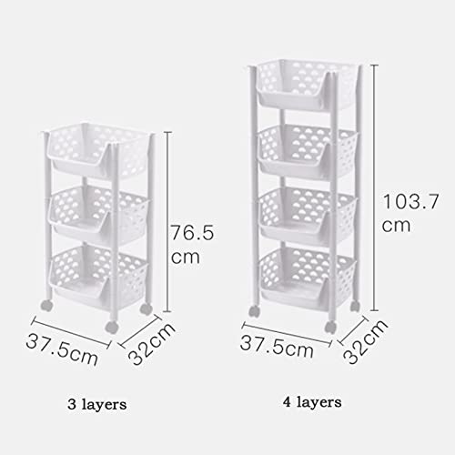 Kitchen Storage Rack Kitchen Vegetable Basket Rack Floor Multi-Layer Vegetable Fruit and Vegetable Toy Storage Cabinet Storage Basket Home Cart Storage Shelves (Color : C-4 Layers) (C 4 Layers)