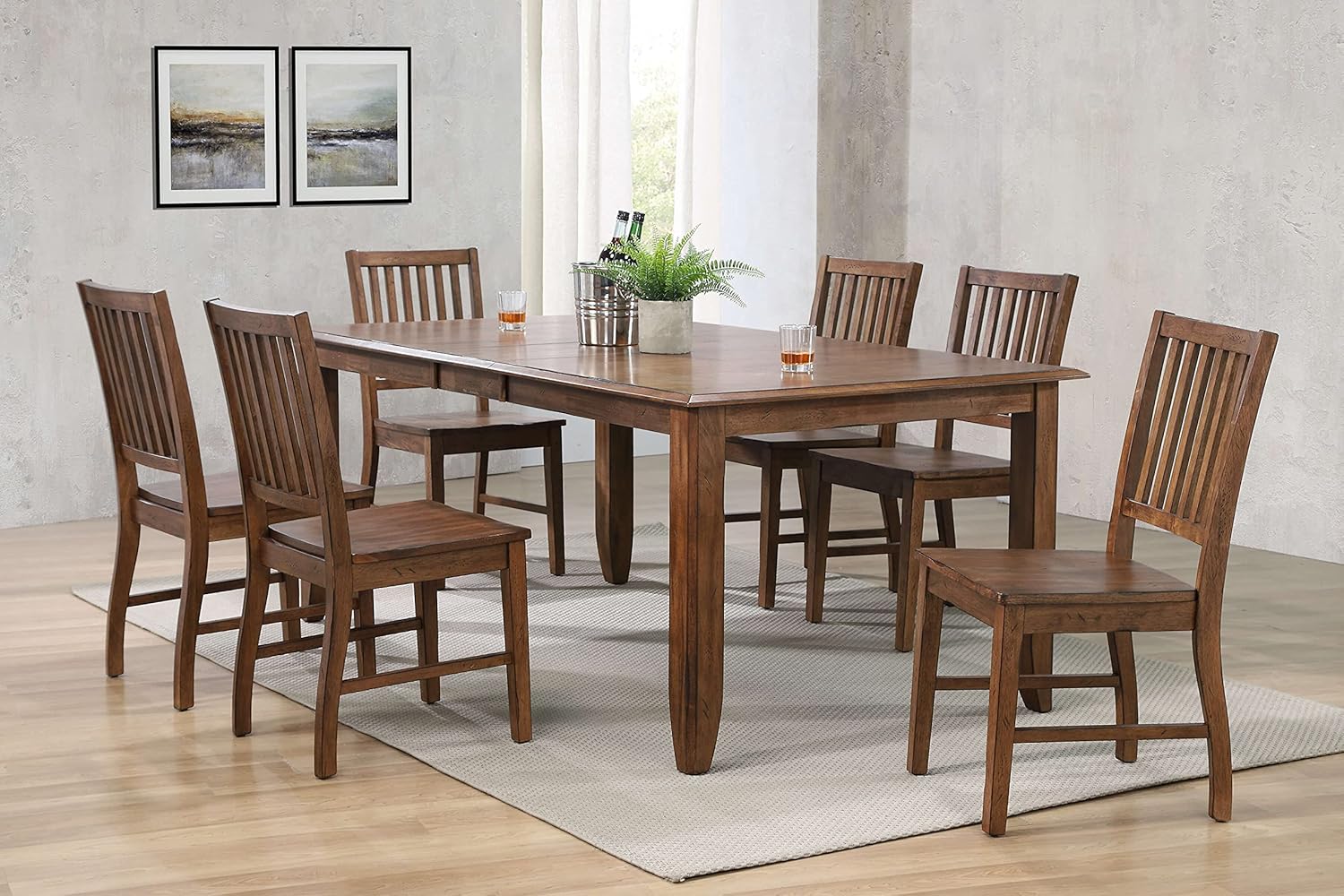 Sunset Trading Simply Brook Dining Table Set, Amish Brown