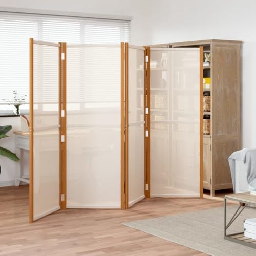 4-Panel Room Divider Cream White 110.2