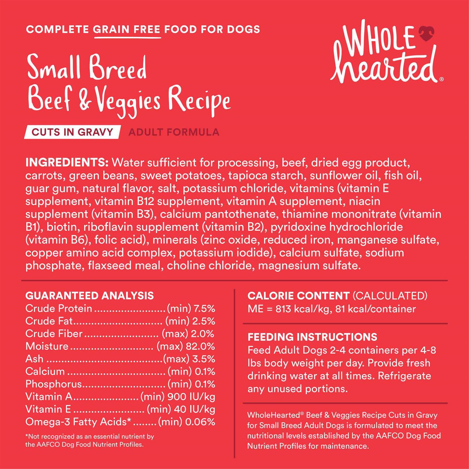 WholeHearted Grain Free Cuts in Gravy Adult Wet Dog Food Variety Pack - Pet Supplies online store