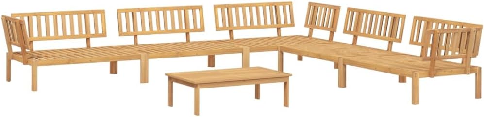 vidaXL 6 Piece Patio Pallet Sofa Set - Solid Wood Acacia Outdoor Sectional Lounge with Table - Modular Garden Furniture - Light Brown, 47.2