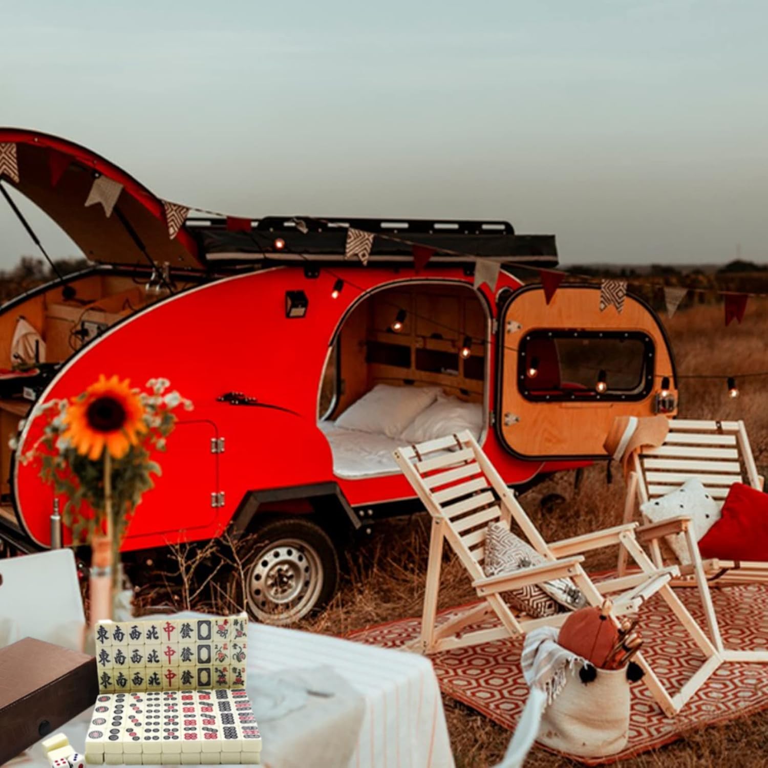 Chinese Mahjong Set,Travel Mini Mahjong Set,Mahjong Game Set, 149PCS/ Set Tiles Acrylic Material Mah-Jong for Kids Families Adults