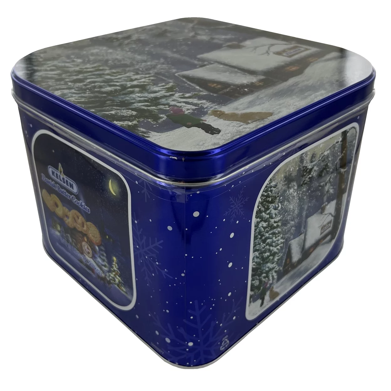 Kelsen Danish Butter Cookies in Decorative Holiday Tin, 80 Ounce (300 Cookies)