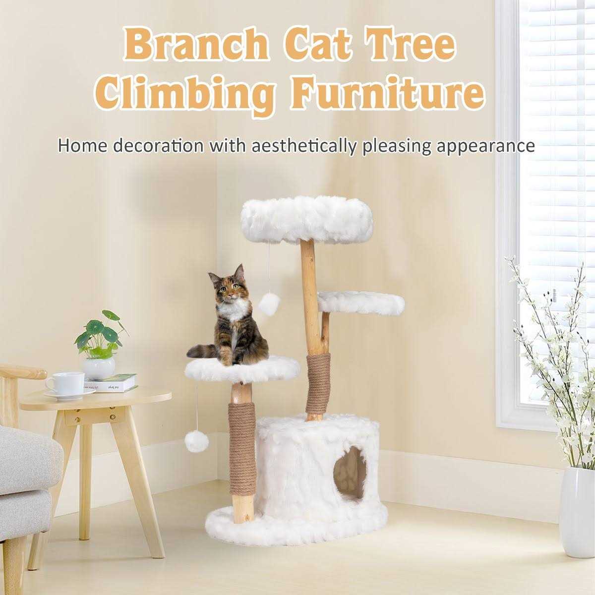 Coziwow Cat Tree Real Branch Luxury Cat Condo - Pet Supplies online store