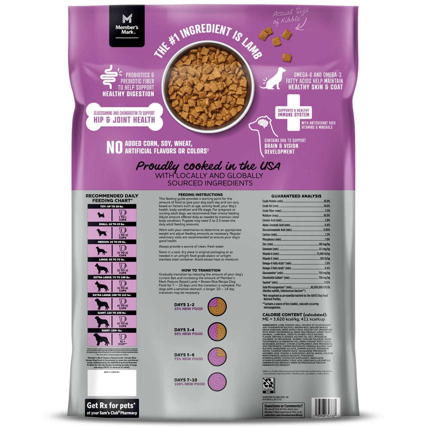 Member's Mark Pasture Raised Lamb + Brown Rice Recipe Dry Dog Food - Pet Supplies online store