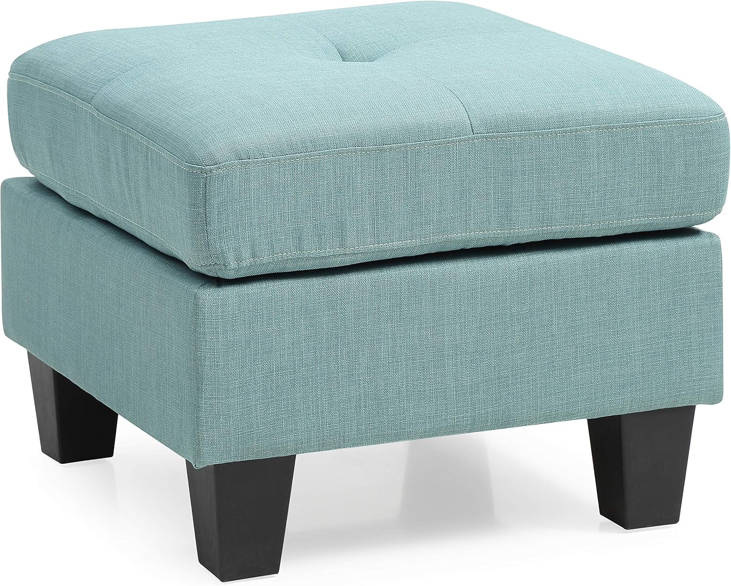 Glory Furniture Newbury Twill Fabric Ottoman in Teal