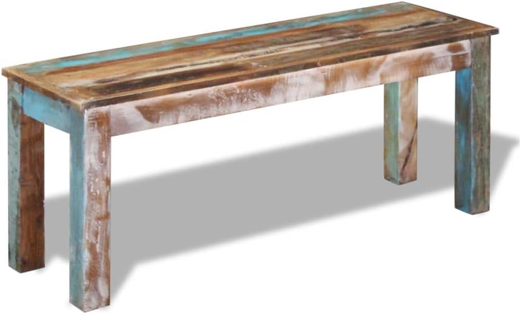 Bench,Dining Bench,Window Bench,Piano Bench,Shoe Bench,Porch Bench,Hall Bench,Antique Style,for Kitchen, Living Room, Indoor Bench,Backyard,Solid Reclaimed Wood 43.3
