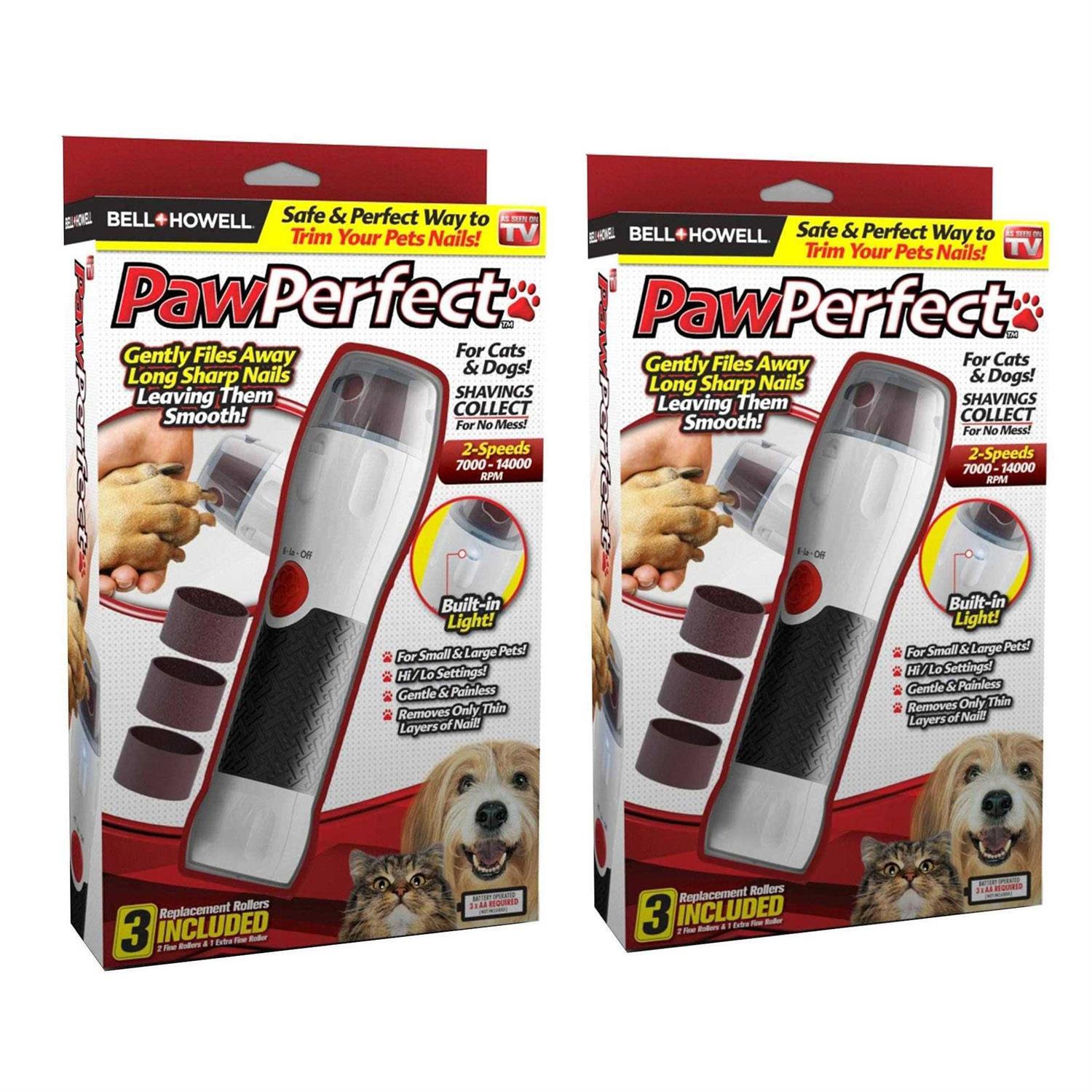 Bell+Howell PAWPERFECT Pet Nail Rotating File with 7000-14000 RPM's, Dog Nail Grinder Gentle and Painless Trimmer in 3 Modes with 3 Replacement - Pet Supplies online store
