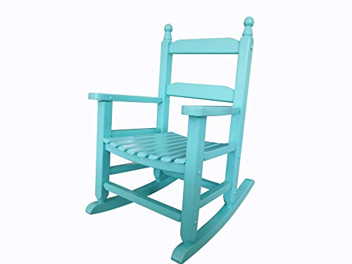 Rocking Rocker - K081BU Durable Bule Child’s Wood Porch Rocker/Outdoor Rocking Chair - Indoor or Outdoor - Suitable for 3-7 Years Old