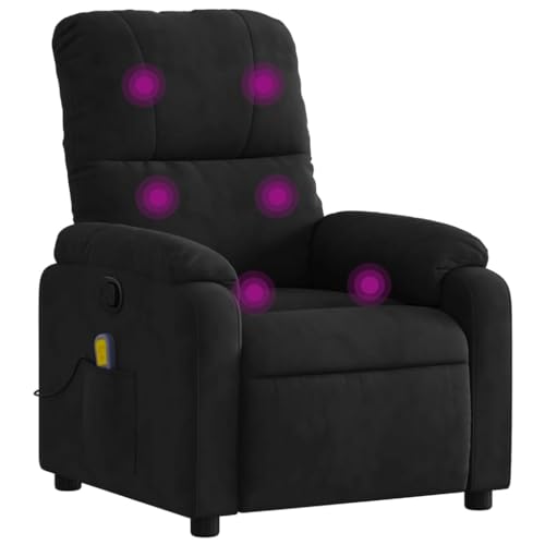 Massage Recliner Chair Black Microfiber Fabric,UltraComfortable Massage Recliner Chair: Customize Your Relaxation Experience Living Room Armchairs, Recliners & Sleeper Chairs