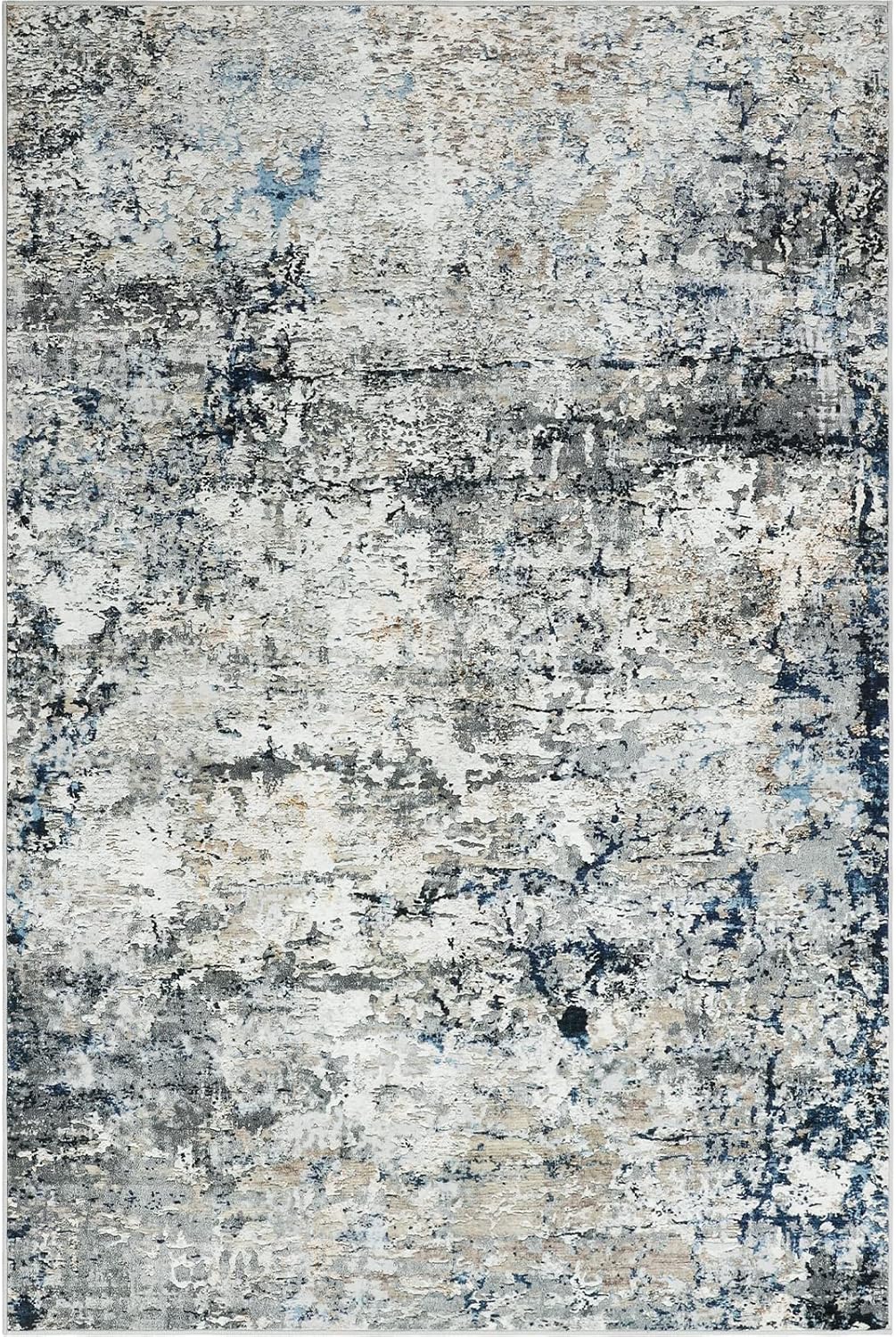 8x10 Area Rugs for Living Room,Anti-Slip Backing Washable Rug,Stain Resistant Modern Abstract Large Area Rug,Ultra-Thin Room Decor Rugs (Navy/Gold,8'x10')