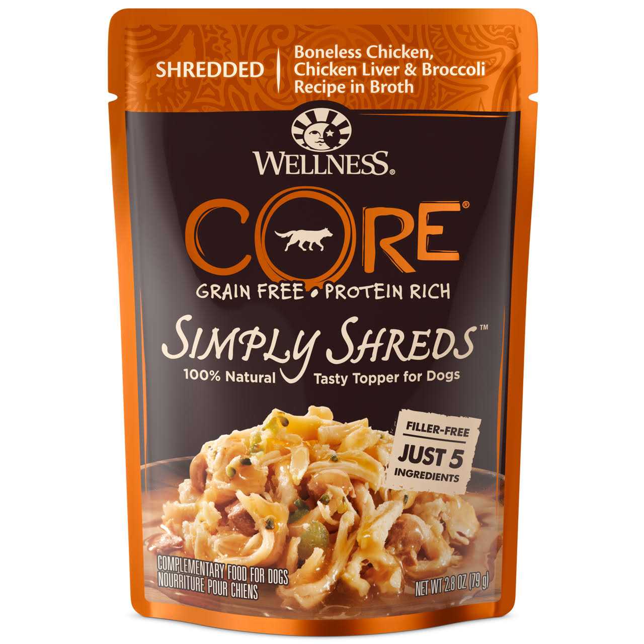 Wellness Core Simply Shreds Natural Grain Free Chicken Wet Dog Food Topper - Pet Supplies online store