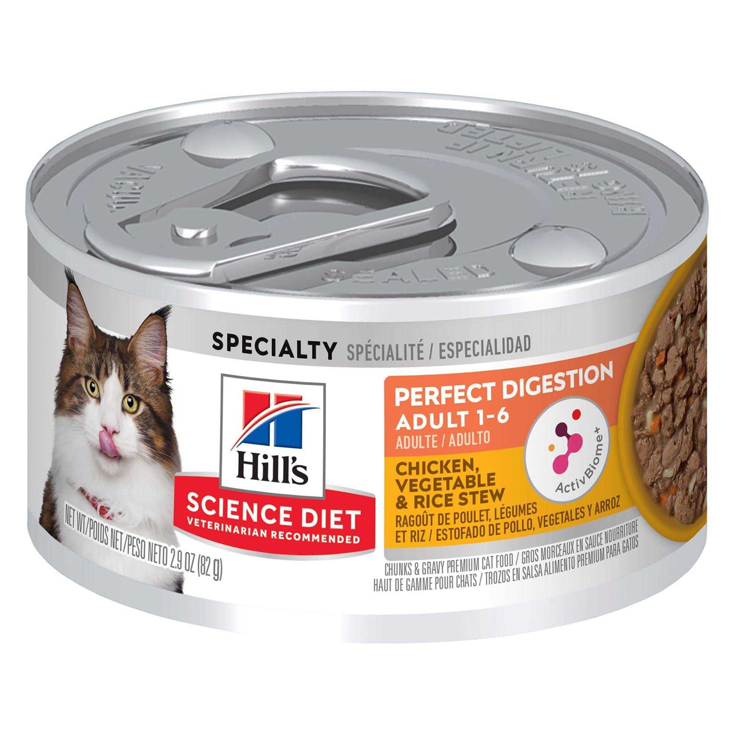 Hill's Science Diet Perfect Digestion Chicken Vegetable & Rice Stew Adult Canned Cat Food - Pet Supplies online store