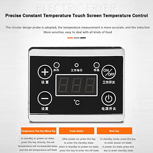 Electric Deep Fryer with Basket Stainless Steel 12 Liters 25 Liters Oil Fryer, Deep Fryer Stainless Steel Tank Chip Fryers for Home Commercial, Electric Fryer for French Chicken Shrimp,25L,s