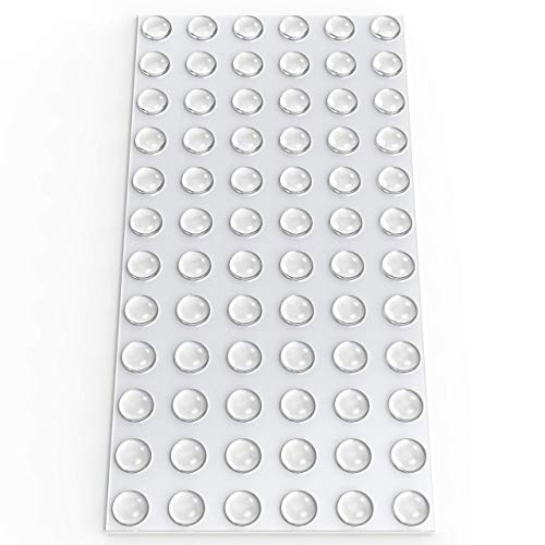 Clear Soft Close Drawer Cabinet Door Bumpers - 9.5mm x 3.8mm Sound Dampening Adhesive Transparent Rubber Pads Feet - Hemispherical Shape - 144 PCs