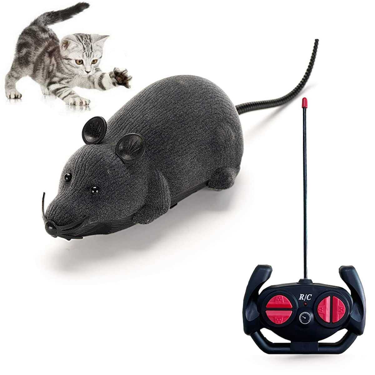 Giveme5 Remote Control Fake Rat Realistic Mouse Cat Toy Mice RC Toy Cat Mice Animal Interactive Toy Figures Cat Running Wheel Wireless Chasing Prank - Pet Supplies online store