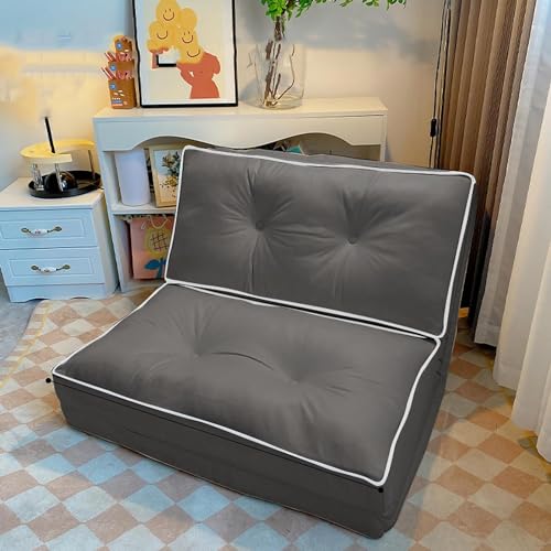 Multi-Functional 5-Position Foldable Lazy Sofa Sleeper Bed,Adjustable Floor Sofa Couch,No-wash Technical Cloth Floor Seating Sofa, for Reading Gaming Pink-110CM/43INCH