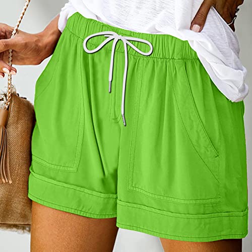 Shorts for Women Trendy Shorts with Drawstring High Waist Comfy Shorts Casual Lightweight Shorts with Pockets