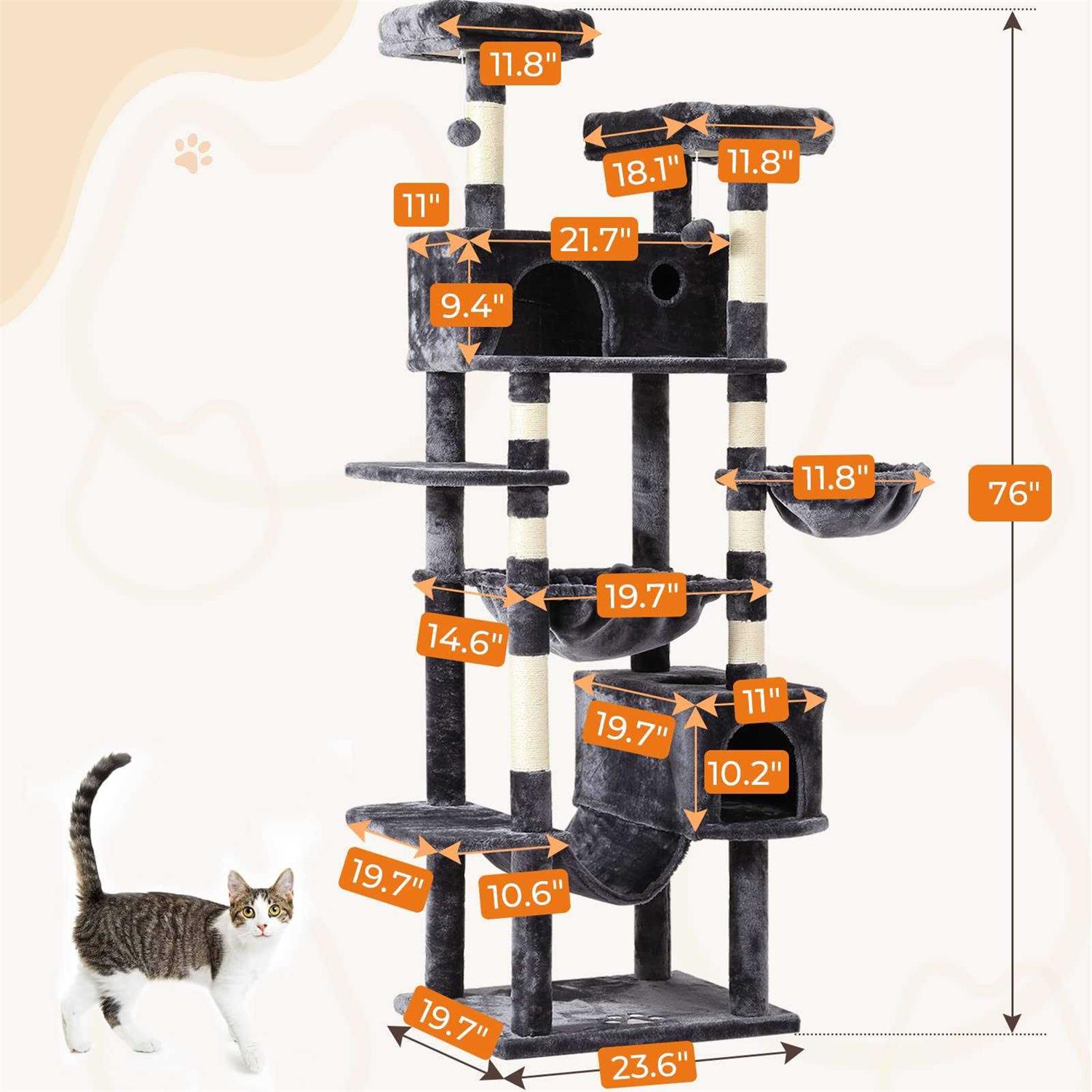 MSmask Cat Tree Cat Tower with 3 - Pet Supplies online store