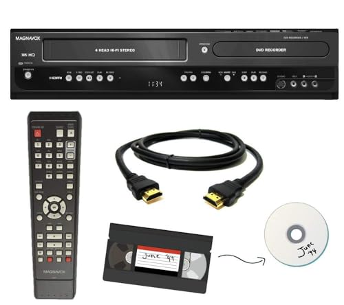 Magnavox VHS to DVD Recorder VCR Combo w/ Remote, HDMI (Renewed)
