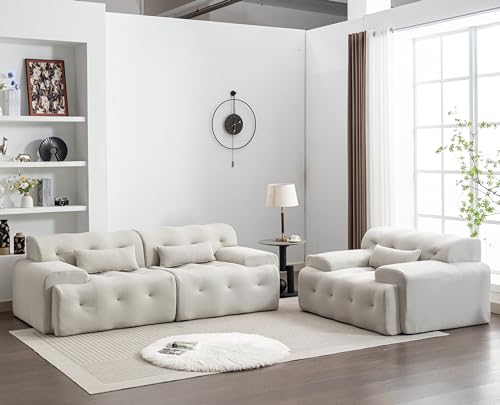 Oversize 3 Seater Sofa, Pure Foam Comfy Sofa Couch,Black sectional couches for Living Room,honbay sectional Sofa,deep sectional Sofa for Apartment,Bedroom,No Assembly Required,Black