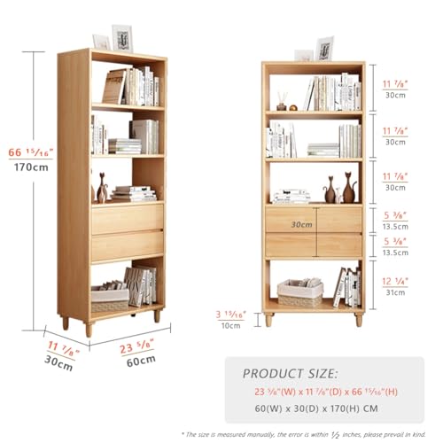 IOTXY Floorstanding Wooden Bookcase with Legs - 67