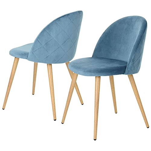 A Set of 2/4/6 Velvet-Backed upholstered Dining Chairs with a Simple and Stylish Design, which can Perfectly Match Your Dining Room, Living Room or Bedroom. (2, Red)