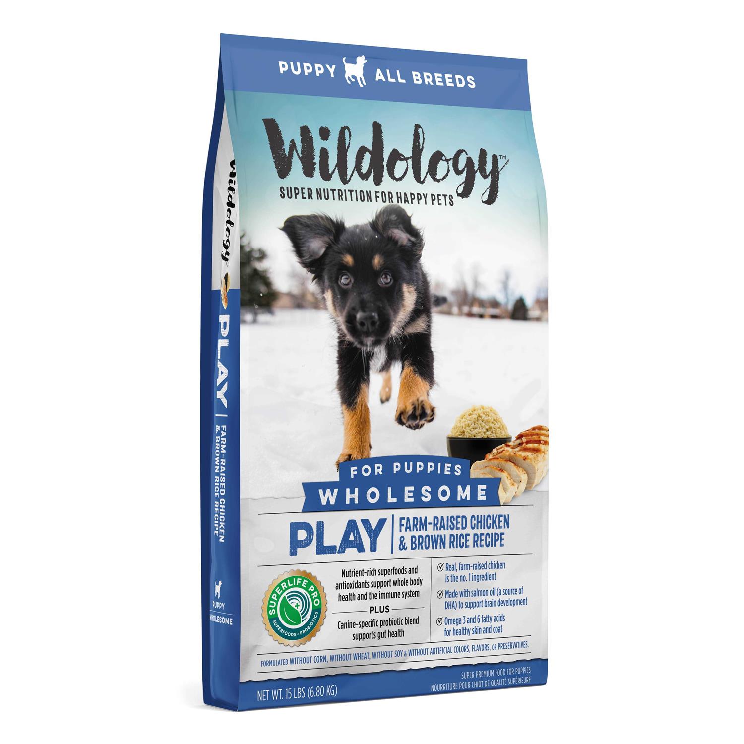 Wildology Play Farm-Raised Chicken & Brown Rice Recipe Puppy Food - Pet Supplies online store