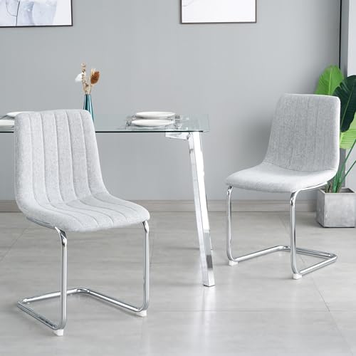 Modern Dining Chairs Set of 4/8, Modern Simple Light Luxury Dining Chair with Silver Metal Chrome Legs and Upholstered Seat, Dining Chairs for Kitchen Dining Room ( Color : Blue , Size : Set of 4 )