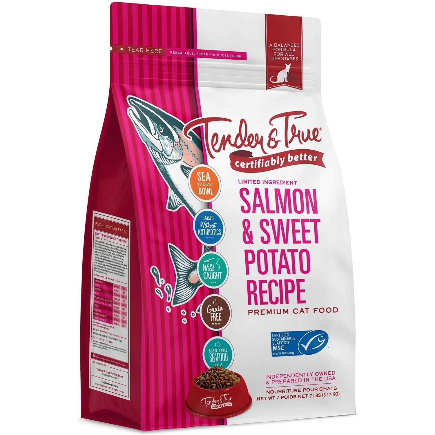 Tender & True Salmon & Sweet Potato Recipe Dry Cat Food - Pet Supplies online store