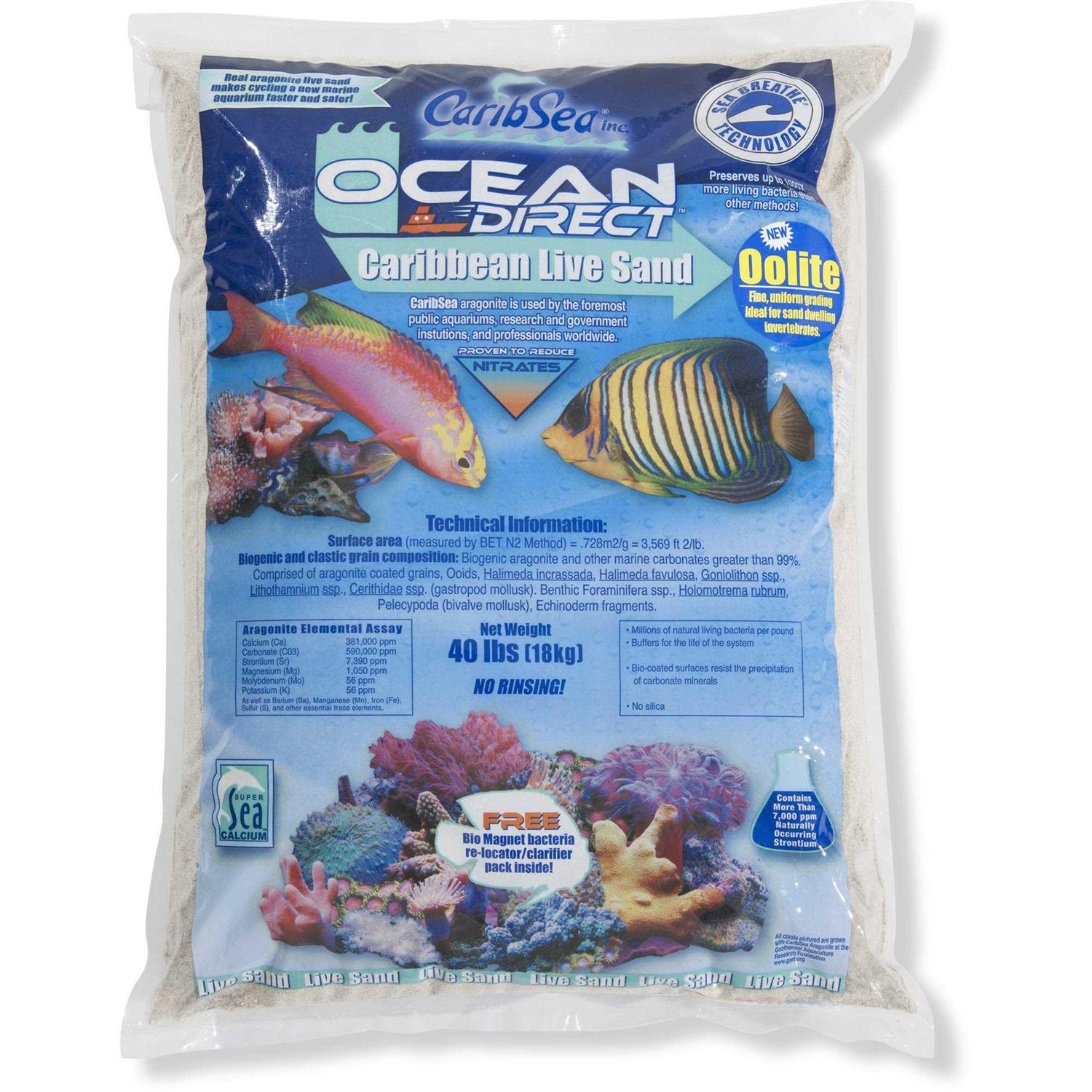 CaribSea Ocean Direct Live Sand Oolite 40 lb - Pet Supplies online store