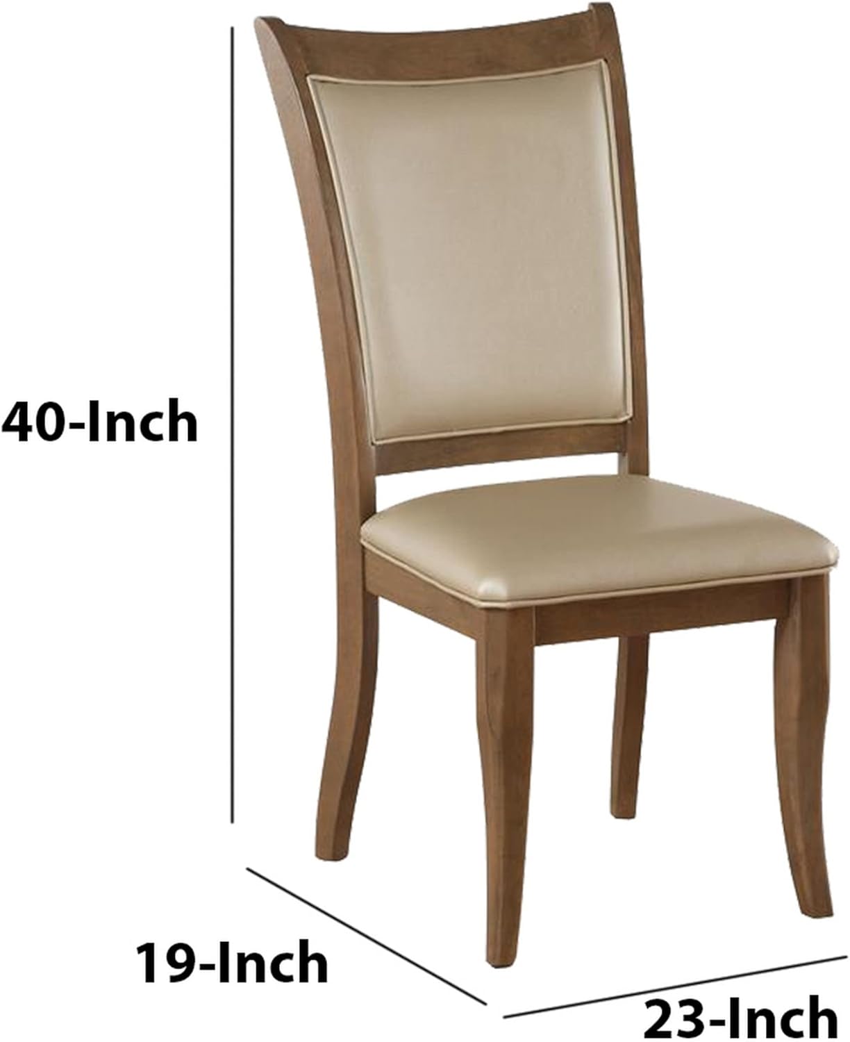 Acme Harald Faux Leather Dining Side Chair in Beige (Set of 2)