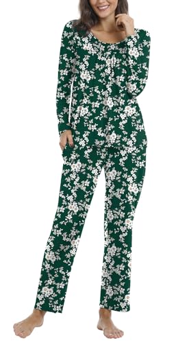 TAOHUADAO Women's Fall Pajama Sets, 2 Piece Lounge Sleepwear Ladies Pjs Sets with Pockets