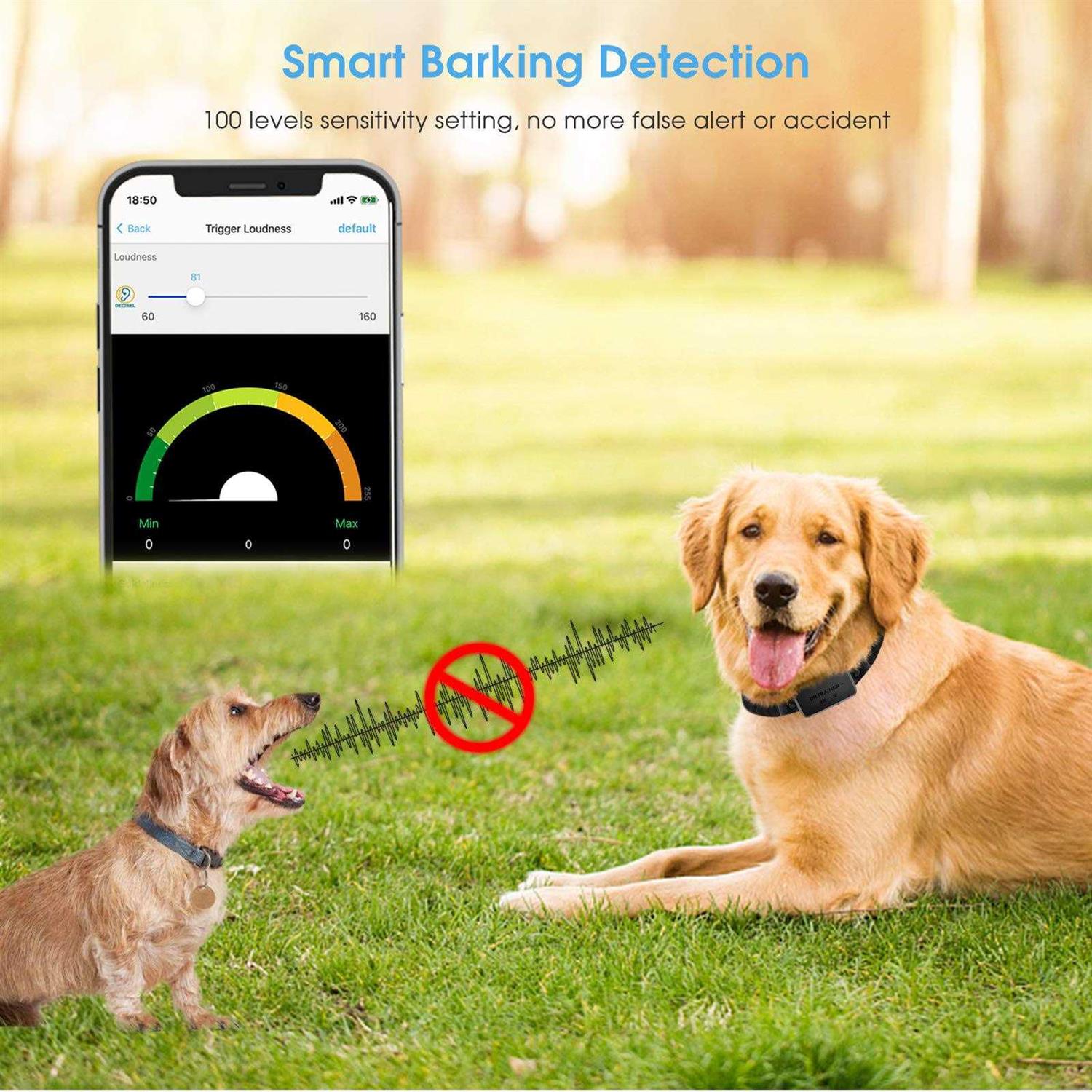 Dr.Trainer Bark Collar APP Control Waterproof Dog Collar Progressive Barking Custom - Pet Supplies online store