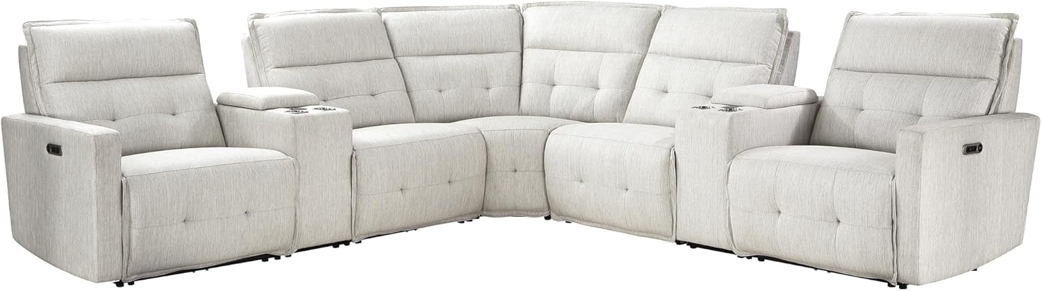 Lexicon Tirel 7-Piece Modular Power Reclining Sectional, White