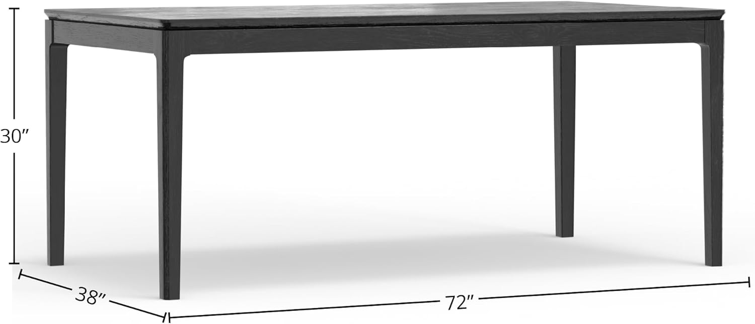 Alpine Furniture Cove Rectangular Solid Wood Dining Table, Black