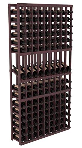 Wine Racks America® Knotty Alder 9 Column Display Row Wine Cellar Kit. Burgundy Stain + Satin Finish