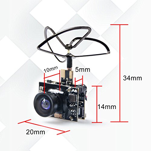 WT03 Micro FPV AIO 600TVL Camera 5.8G 25/50/200mW Adjustable Transmitter with Cloverleaf Antenna for Mini Aircraft