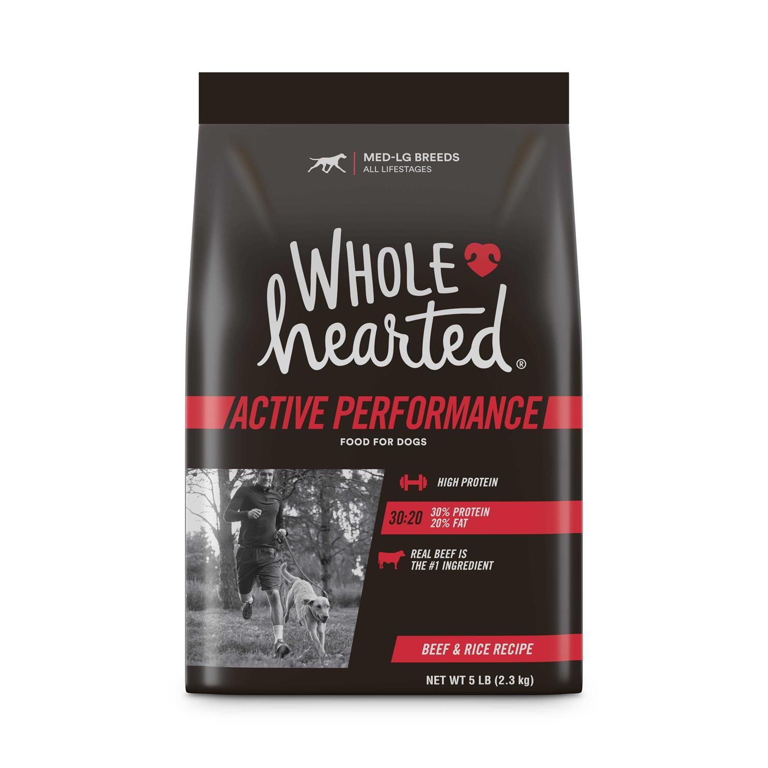 WholeHearted Active Performance High-Protein Beef & Rice Recipe Dry Dog Food - Pet Supplies online store