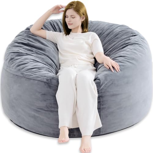 Memory Foam Bean Bag,Multiple Sizes Bean Bag Chairs for Adults,Fluffy Couch for Living Room Bedroom College Dorm,Bean Bag Chair with Filler Included