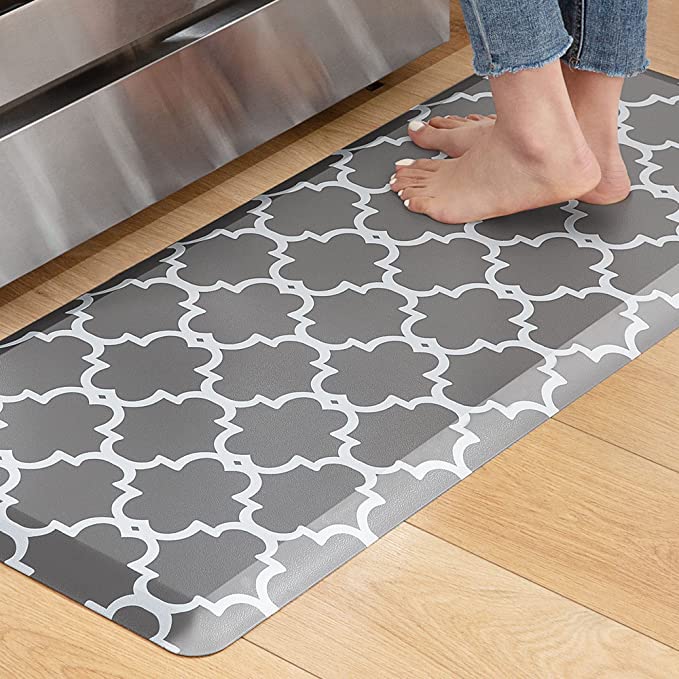 KOKHUB Kitchen Mat, Washable Kitchen Mats for Floor, 1/2 Inch Thick Comfortable Anti Fatigue Standing Desk Mat, Grey Kitchen Runner for Home, Sink, Office-17.3