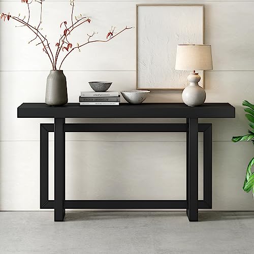 Contemporary Console Table with Wood Top, Extra Long Entryway Table for Entryway, Hallway, Living Room, Foyer, Corridor Living Room Furniture