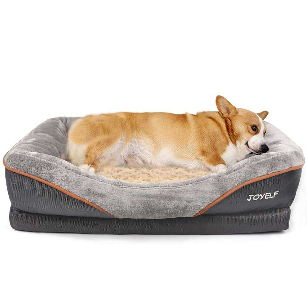 Joyelf Large Memory Foam Dog Bed, Orthopedic Dog Bed & Sofa with Removable Washable Cover and Squeaker Toy as Gift - Pet Supplies online store